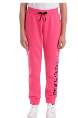 Calvin Klein Girl's  Pink‎ Black Sequin Jogger Sweatpants Size XL 16 NWT